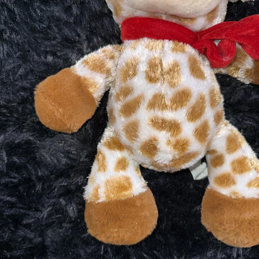 Giraffe Plush Stuffed Animal Christmas Holiday Toy Santa Hat Scarf Soft Cute
